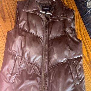 Fashion Nova Dark Brown Quilted Vest
